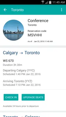 WestJet android App screenshot 0