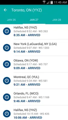 WestJet android App screenshot 1