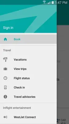 WestJet android App screenshot 2